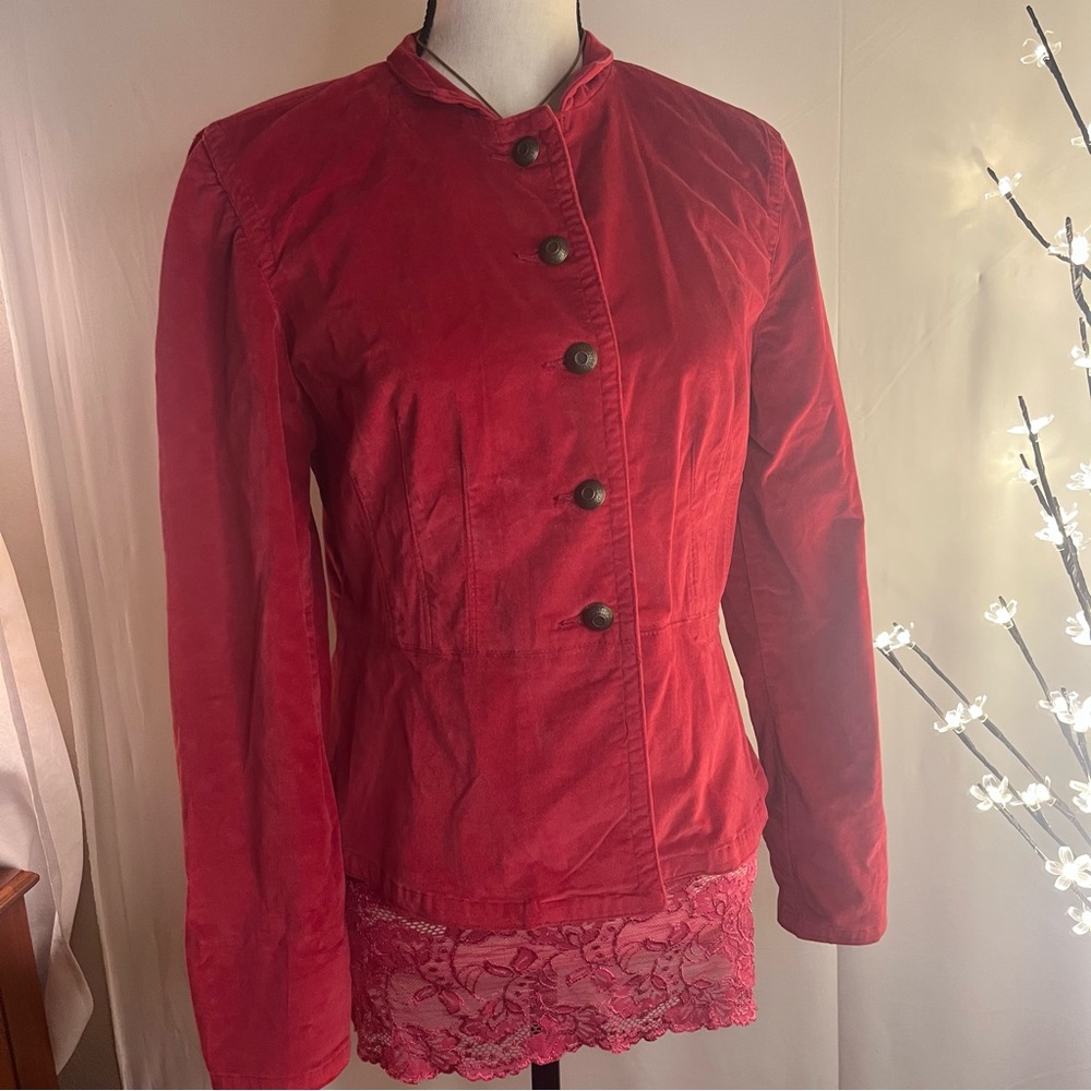 Live a Little Red Velvet Blazer